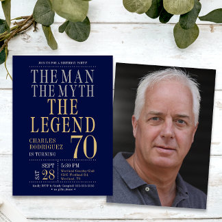 Het Man The Myth The Legend Foto 70e verjaardag Kaart