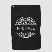 Het Man The Myth The Legend Funny Custom Name Golfhanddoek (Voorkant)