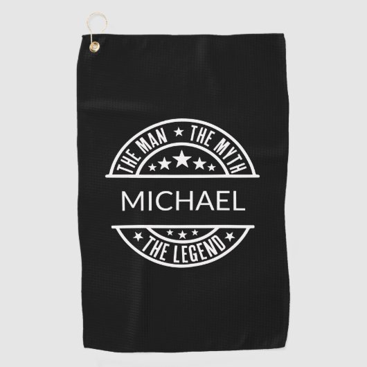 Het Man The Myth The Legend Funny Custom Name Golfhanddoek (Voorkant)