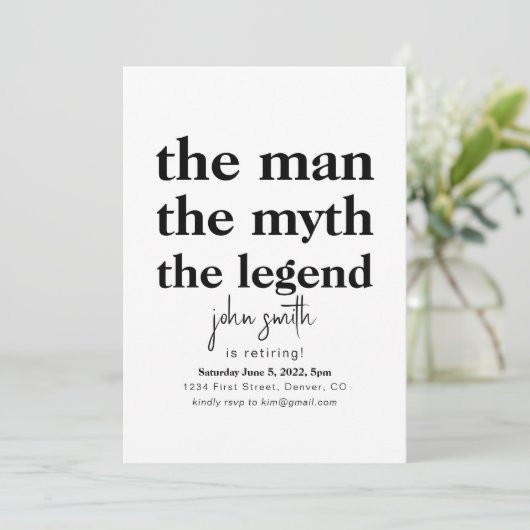 Het Man The Myth The Legend is het afschaffen van Kaart (Staand voorkant)