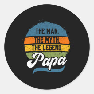 Het Man The Myth The Legend Papa Father&#; s Day Ronde Sticker