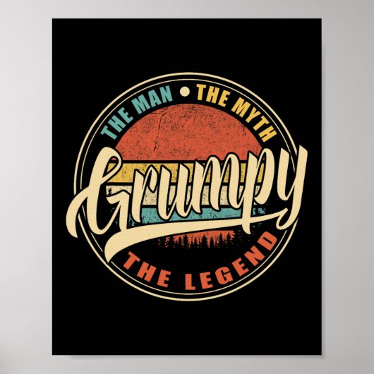 Het Man The Myth The Legend Retro Fathers Poster (Voorkant)