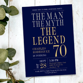 Het Man The Myth The Legend Surprise 70ste verjaar Kaart