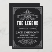 Het Man The Myth The Legend Verjaardagsuitnodiging Kaart (Voorkant / Achterkant)
