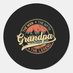 Het Man The Myth The Legend verontrust Fathers Day Ronde Sticker