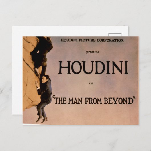Het Man van Beyond (Houdini film, 1922) Briefkaart (Voorkant / Achterkant)