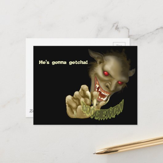 Het Man van Boogie gaat je halen. Briefkaart (Voorkant / Achterkant in situ)