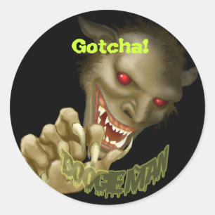 Het Man van Boogie gaat je halen. Ronde Sticker