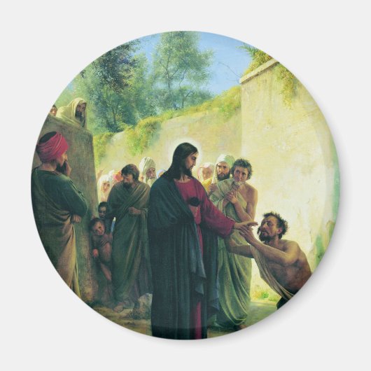 Het Man van Carl Bloch voor blinden genezen Magneet (Voorkant)