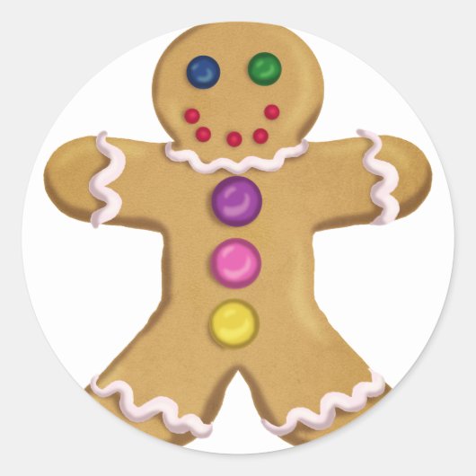 Het Man van de gember Ronde Sticker (Voorkant)