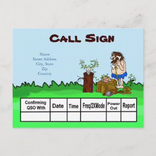 Het Man van de grot Ham van de Radio QSL Kaart pas
