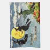 Het Man van de heks vliegt in de maan Theedoek (Verticaal)