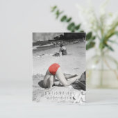 Het Man van de Kerel van 1950 van de Beach in de Z Briefkaart (Staand voorkant)