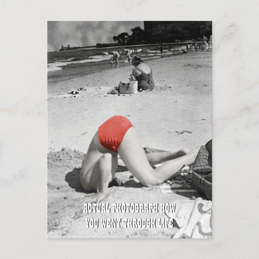 Het Man van de Kerel van 1950 van de Beach in de Z Briefkaart (Voorkant)