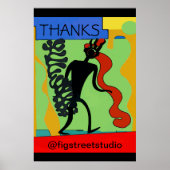 Het Man van de kruk, voegt tekst toe, geeft uit Poster (Voorkant)