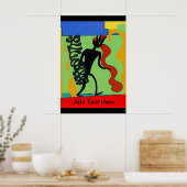 Het Man van de kruk, voegt tekst toe Poster (Keuken)