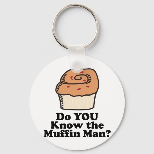 het man van de muffin sleutelhanger (Voorkant)