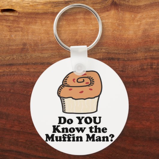 het man van de muffin sleutelhanger (Voorkant)