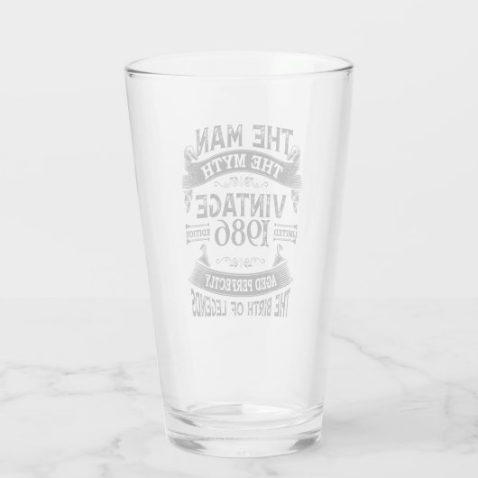 Het Man van de Myth  Edition Glass Cup Glas (Achterkant)