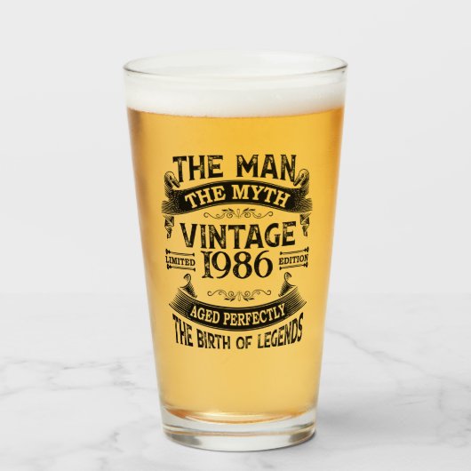 Het Man van de Myth  Edition Glass Cup Glas (Voorkant gevuld)