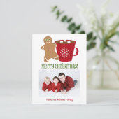 Het Man van de peperkoek & de Hete Foto van Feestdagenkaart (Staand voorkant)