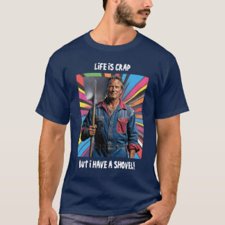 Het Man van de schop. Heldere tekst. 2 regel.  T-shirt