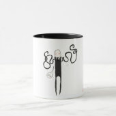 Het Man van de vergrootster maar niet zo eng Mok (Midden)