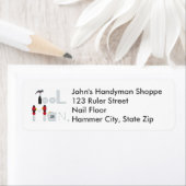 Het Man van het hulpmiddel dat met de Etiketten va (Insitu)