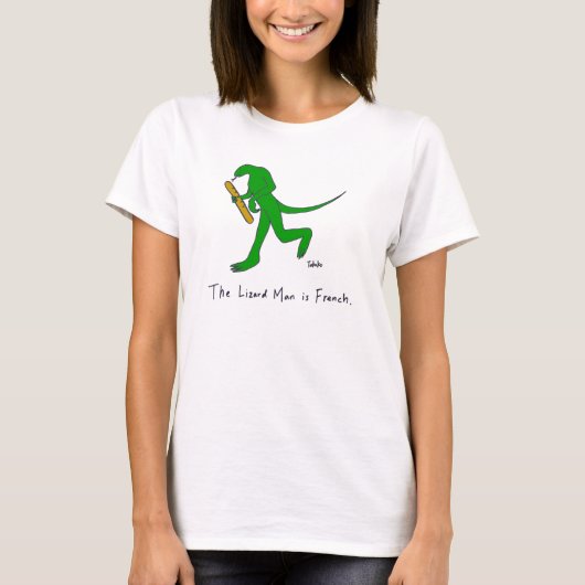 Het Man van Lizard is Frans. (Dames) T-shirt (Voorkant)