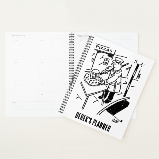 Het Man van Lollipop Slict een Planner van Pizza (Display)