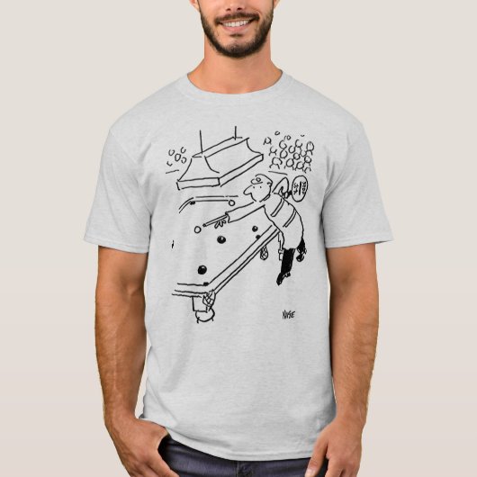 Het Man van Lollipop speelt Snooker Gebruikend zij T-shirt (Voorkant)