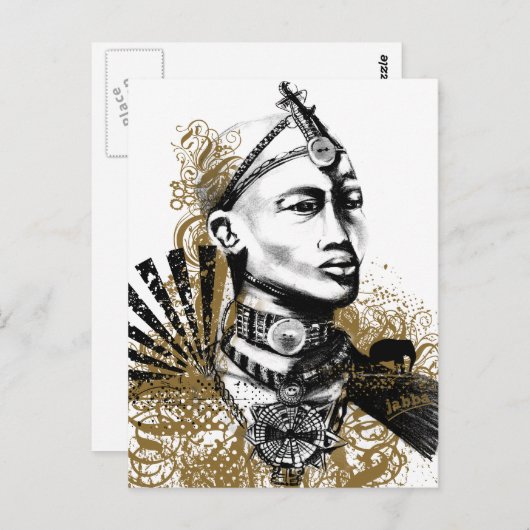 Het Man van Maasai van de Leeuw Briefkaart (Voorkant / Achterkant)