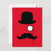 Het Man van Stache van de Snor van de snor met Briefkaart (Voorkant / Achterkant)