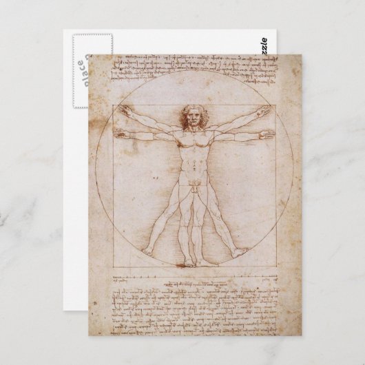 Het Man van Vitruvian Briefkaart (Voorkant / Achterkant)
