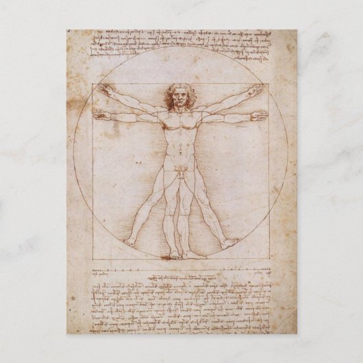 Het Man van Vitruvian Briefkaart (Voorkant)