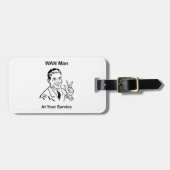 Het Man van WAN bij Uw Tech van het Terugtrekken v Bagagelabel (Voorkant horizontaal)