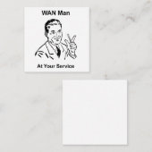 Het Man van WAN bij Uw Tech van het Terugtrekken v Vierkante Visitekaartje (Voorkant / Achterkant)