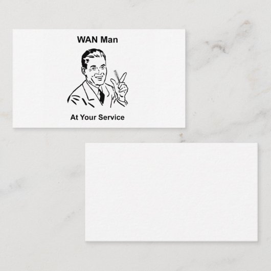 Het Man van WAN bij Uw Tech van het Terugtrekken v Visitekaartje (Voorkant / Achterkant)