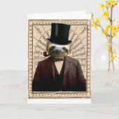 Het Man Victoriaans Antropomorfe Steampunk van de Kaart (Gele Bloem)