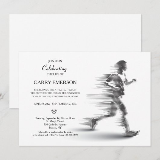 Het Man vieren van de Kaart van de "Life Memorial" (Voorkant / Achterkant)