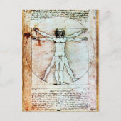Het MAN VITRUVIAN, Antiek bruin perkament Briefkaart (Voorkant)