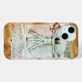 Het MAN VITRUVIAN, Antiek bruin perkament Case-Mate iPhone Case (Achterkant (horizontaal))