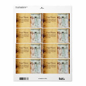 Het MAN VITRUVIAN, Antiek bruin perkament Etiket (Full Sheet)