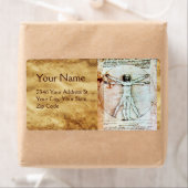 Het MAN VITRUVIAN, Antiek bruin perkament Etiket (Insitu)