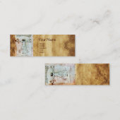 Het MAN VITRUVIAN, Antiek bruin perkament Mini Visitekaartje (Voorkant / Achterkant)