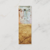 Het MAN VITRUVIAN, Antiek bruin perkament Mini Visitekaartje (Achterkant)