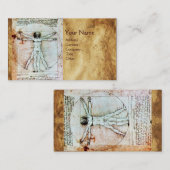 Het MAN VITRUVIAN, Antiek bruin perkament Visitekaartje (Voorkant / Achterkant)