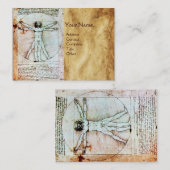 Het MAN VITRUVIAN, Antiek bruin perkament Visitekaartje (Voorkant / Achterkant)