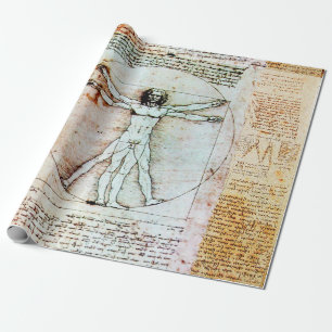 HET MAN VITRUVIAN VAN Leonardo Da Vinci Cadeaupapier