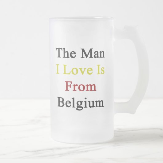Het Man waar ik van hou is van België Matglas Bierpul (Rechts)